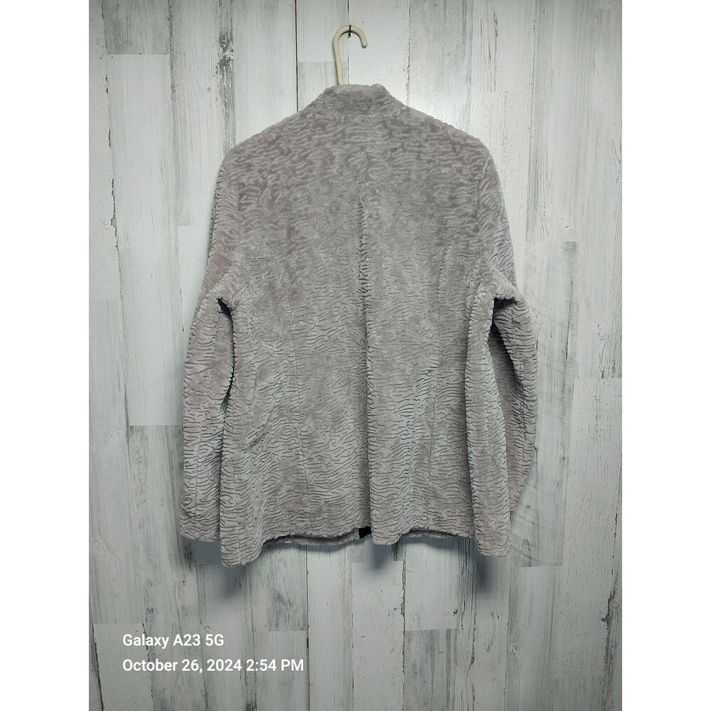 Ameri Mode Women's Large Gray Textured Faux Fur J… - image 5